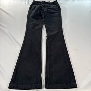American Eagle Kick Boot Corduroy Pants Womens Size 2 Long Hi Rise Black Stretch